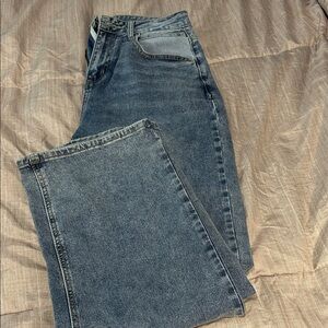 Stylish Women's Blue Wide Leg Jeans